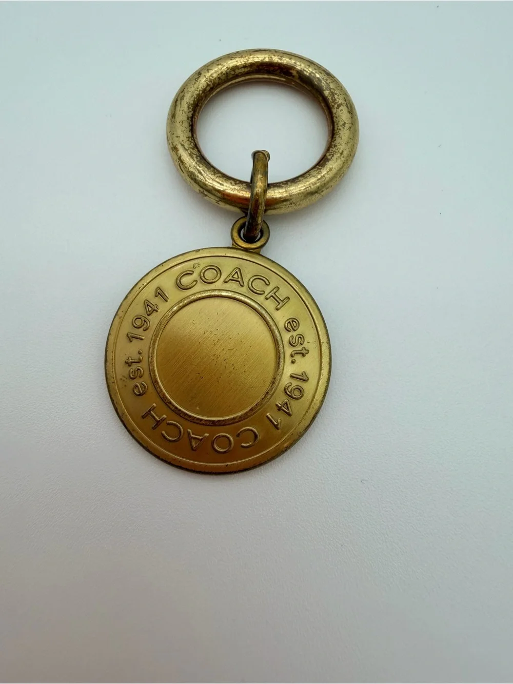 Coach Medallion Brass Keyring Charm - Logo via 1941 Vintage